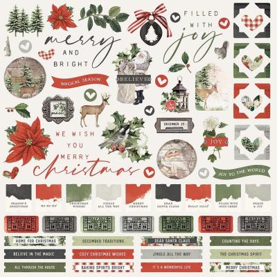 Simple Stories Simple Vintage Rustic Christmas  Cardstock Stickers - Combo